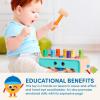 Battat – Wooden Hammer Toy for Kids, Toddlers – Pounding Bench with Pegs and Mallet – Colorful Developmental Toy – 1 Year + – Pound & Count Bench(Wooden Pounding Pegs)
