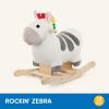 Battat – Zebra Rocking Horse – Wooden Rocker & Plush Body – Active Play Toy – Sturdy & Durable – 12+ Months – Rockin’ Zebra(Zebra)
