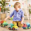Battat Wonder Wheels – Set of 3 Kids Trucks – Dump, Cement, Tow – Recyclable Materials – Construction – 1+