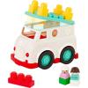 Battat – Building Blocks – 47 Pieces Brick Set – Colorful & Chunky Bricks – Unique Wheel Bricks – 12+ Months – Locbloc Red Builder’s Wagon(Rescue Truck)