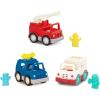 Battat – Light – Up Yellow Bus – 5 Toy Figures – Realistic Sounds – Folding Stop Sign – 18+ Months – Light & Sound School Bus(3 Rescue Trucks)