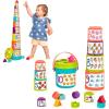 Battat – Nesting Sorter Set – 19 Pieces Stacking Bucket Sort Set – 10 Cups & 8 Shapes – Educational & Dexterity Toys – 18+ Months – Sort & Stack(Sorting Buckets)