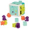 Battat – Sort & Stack Combo – 17 Pieces Sensory Sorting Set – Activity Cube With Bead Maze – Educational & Dexterity Toys – 2+ Years – Shape Sorter Cube + Stacking Rings(Shape Sorter Cube)