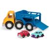 Battat – Wonder Wheels – Set of 6 Mini Toy Cars for Kids – Race Car, Truck, Taxi, Police, Retro, 4×4 – Pretend Play – Recyclable Materials – Mini Riders – 1 Year +(Car Carrier with 2 Cars)