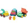 Battat Wonder Wheels – Set of 3 Kids Trucks – Dump, Cement, Tow – Recyclable Materials – Construction – 1+