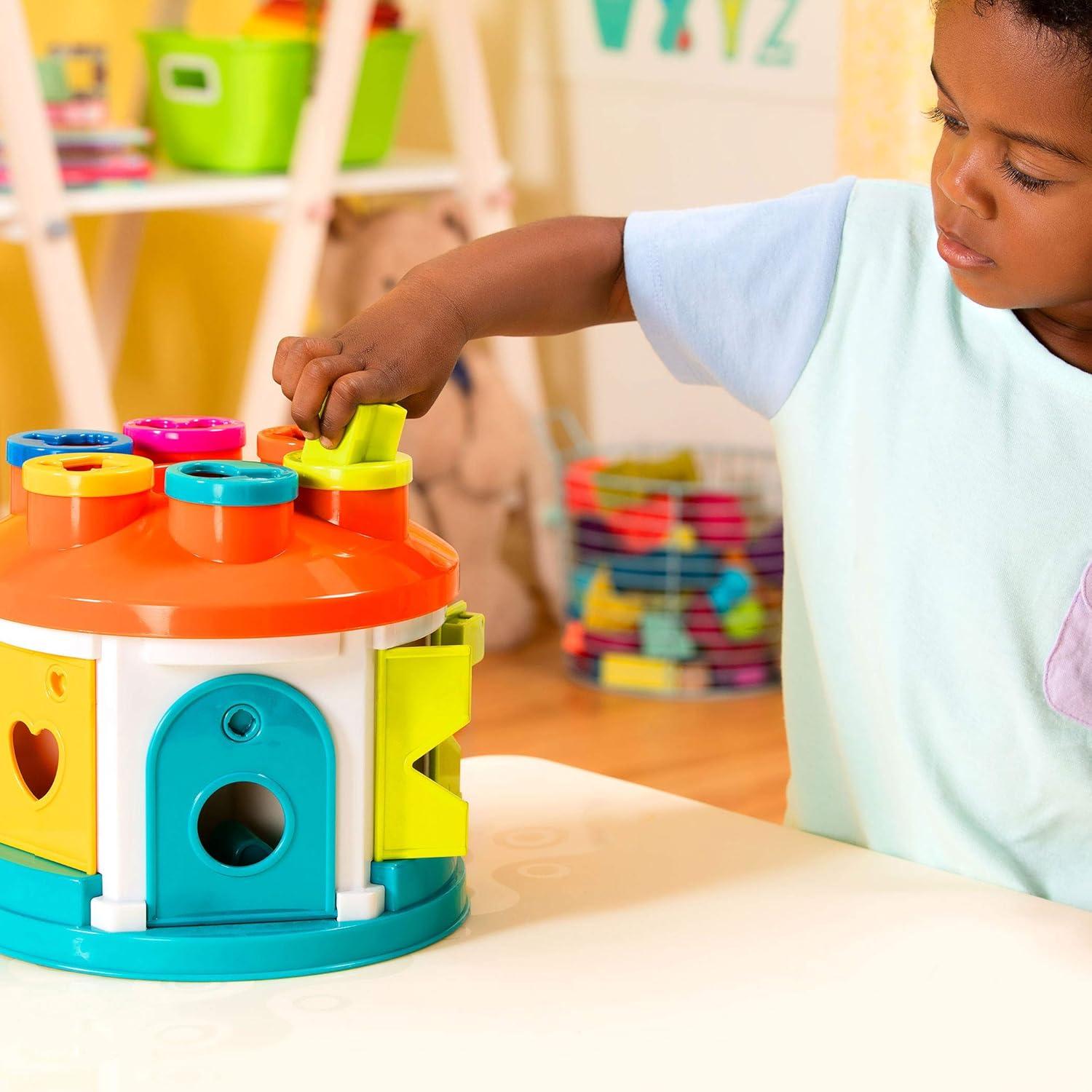 imageBattat  Shape ampamp Color Sorting Toy  Developmental Toy  Pattern Matching Game  Color  Coded Keys  2 Years  Shape Sorter House