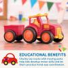 Battat – Wonder Wheels – Red Toy Tractor And Trailer – Farm Toys For Kids, Toddlers – Pretend Play – Recyclable Materials – 1 year +(11.98 x 5.70 x 6.25 inches)