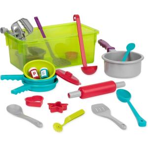 Battat – Pretend Cooking Set – Plastic Kitchen Toys – Play Dishes & Utensils – Toddler Cooking Set – 3+ Years(21 Pieces)(Cooking Set – 21 Pcs)