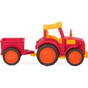 Battat – Wonder Wheels – Red Toy Tractor And Trailer – Farm Toys For Kids, Toddlers – Pretend Play – Recyclable Materials – 1 year +(11.98 x 5.70 x 6.25 inches)