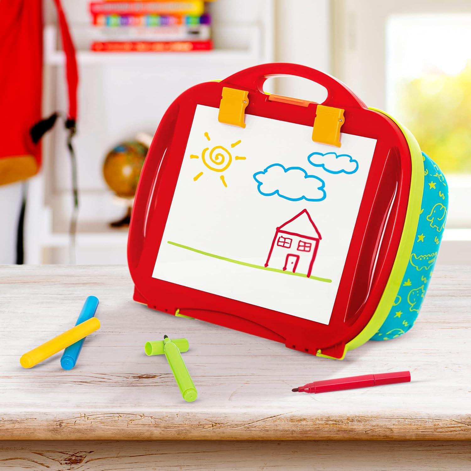 imageBattat  Lap Drawing Board  Portable Drawing Pad For Kids  Doodle Pad  4 Color Markers  2 Years   Lap Drawing Board