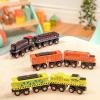 Battat – Wooden Trains – Toddler Railroad Set – Trains in Yellow, Orange and Black – Magnetic Train Engines & Cars – 3 Years + – Wooden Locomotives & Freight Cars