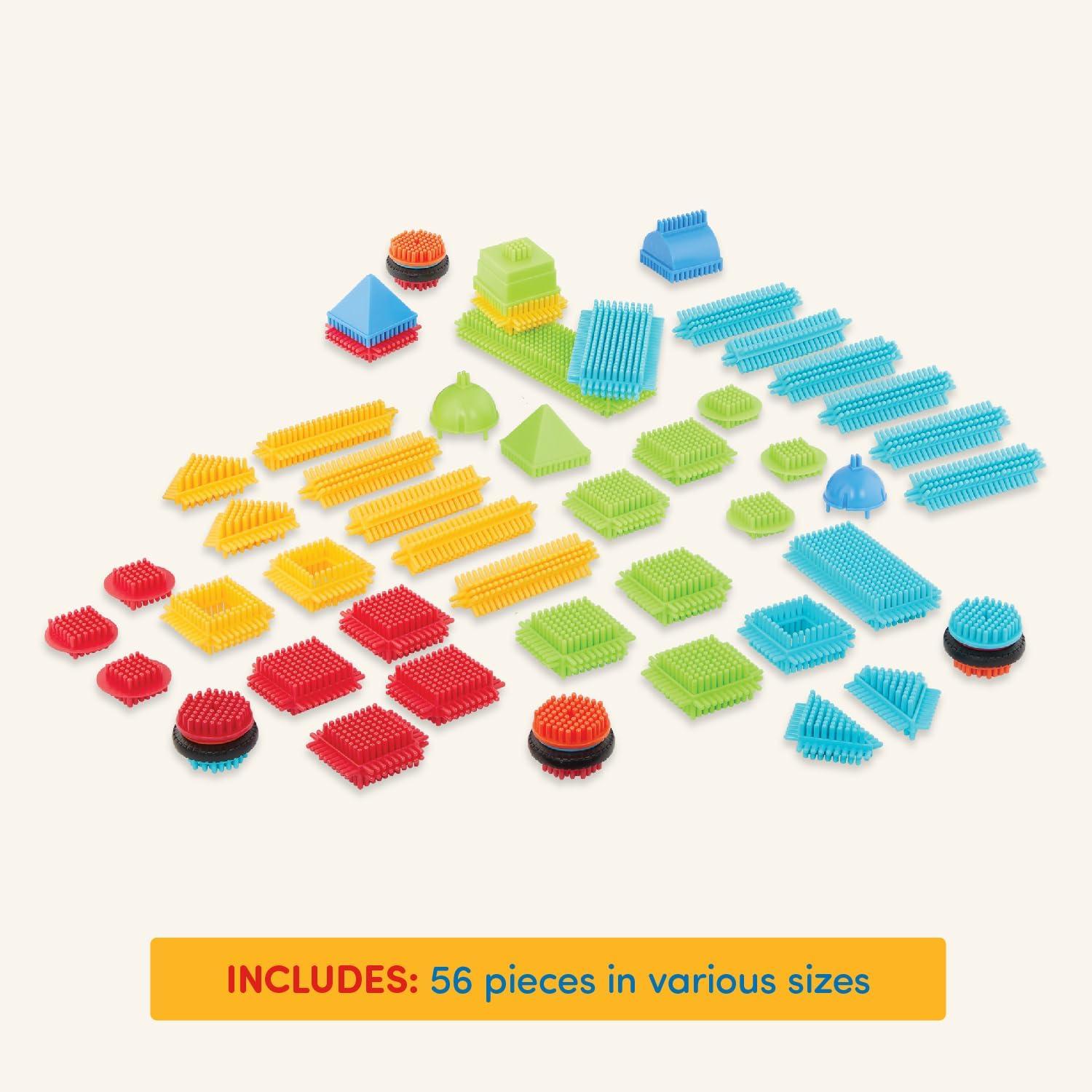 image:imageBattat Bristle Blocks STEM Interlocking Building Blocks 56 Pieces Playset Developmental Toys for Toddlers amp Kid Basic Builder Box 2 Years56Piece