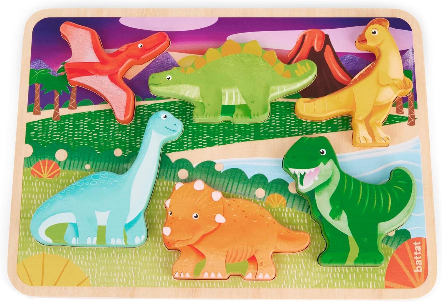 image:imageBattat Chunky Dinosaur Puzzle Wooden Toys Educational Toys 18 Months