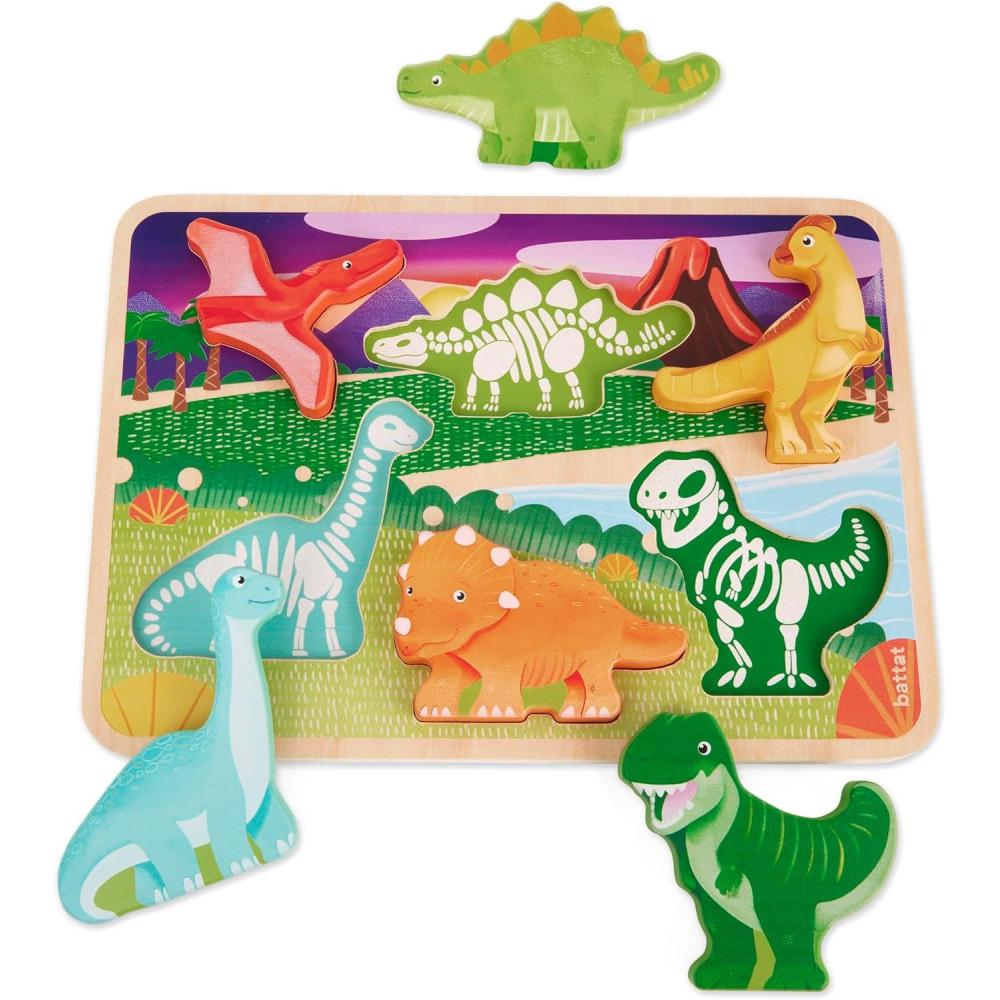image:imageBattat  Chunky Dinosaur Puzzle Wooden Toys  Educational Toys  18 Months