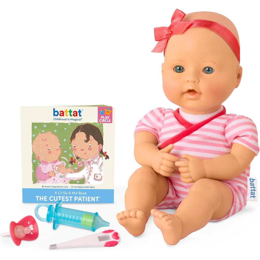 image:imageBaby Sweetheart by Battat  Feeding Time 12Inch Doll for Newborn with Soft Body amp Easy  to  Read Story Book and AccessoriesMedical Time