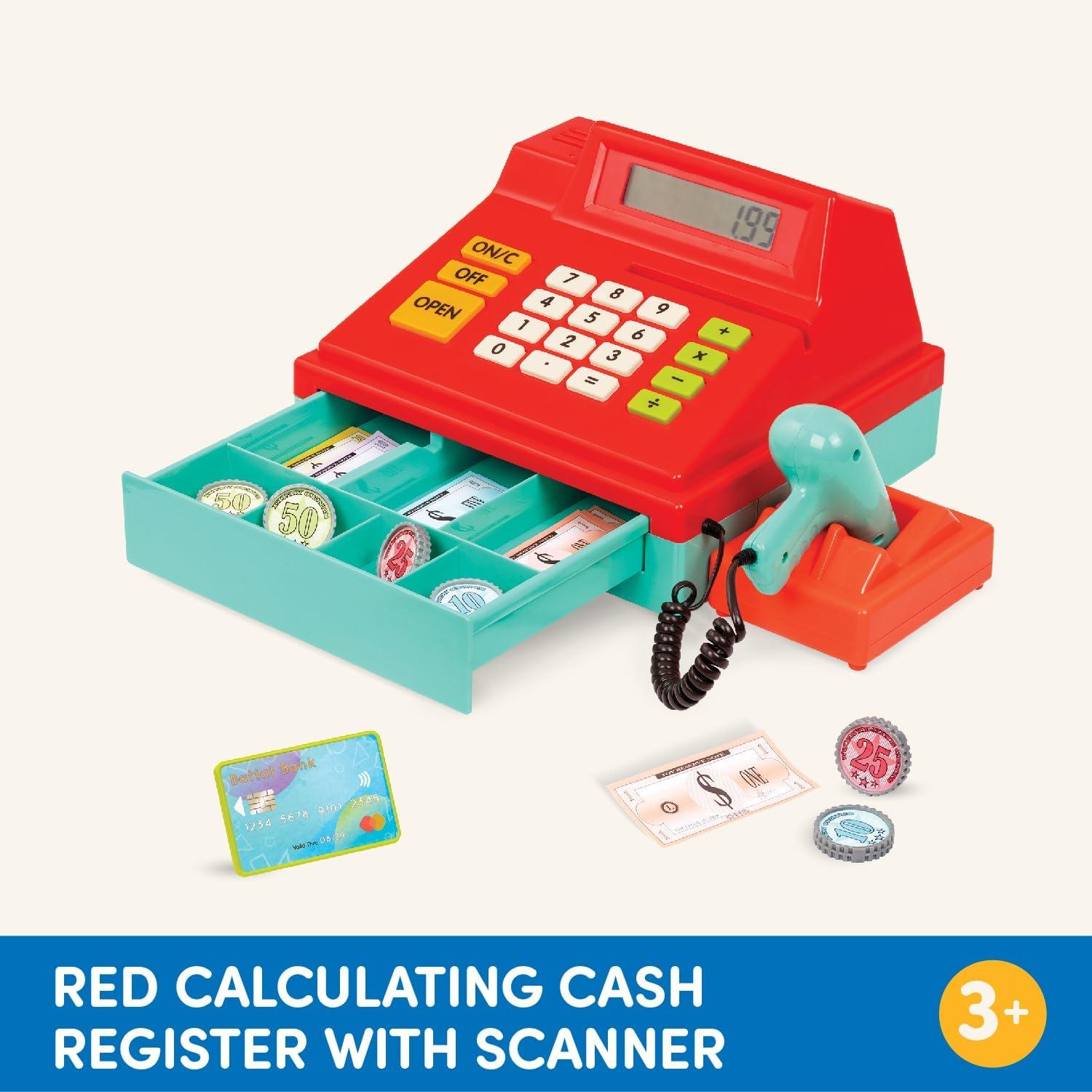 imageBattat Caisse enregistreuse Calculatrice Bleue Caisse enregistreuse pour Enfants 3 Ans et 49 pices