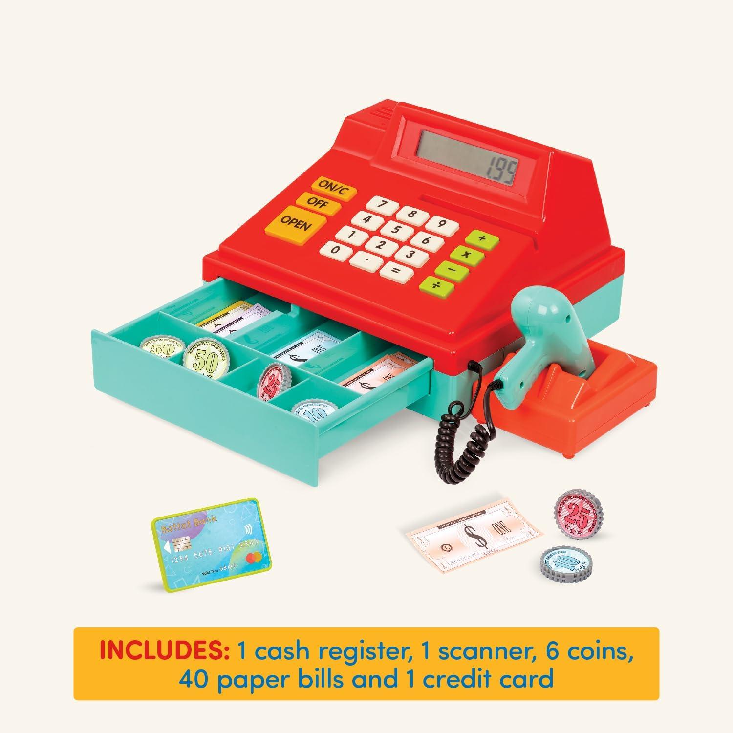 imageBattat Caisse enregistreuse Calculatrice Bleue Caisse enregistreuse pour Enfants 3 Ans et 49 pices