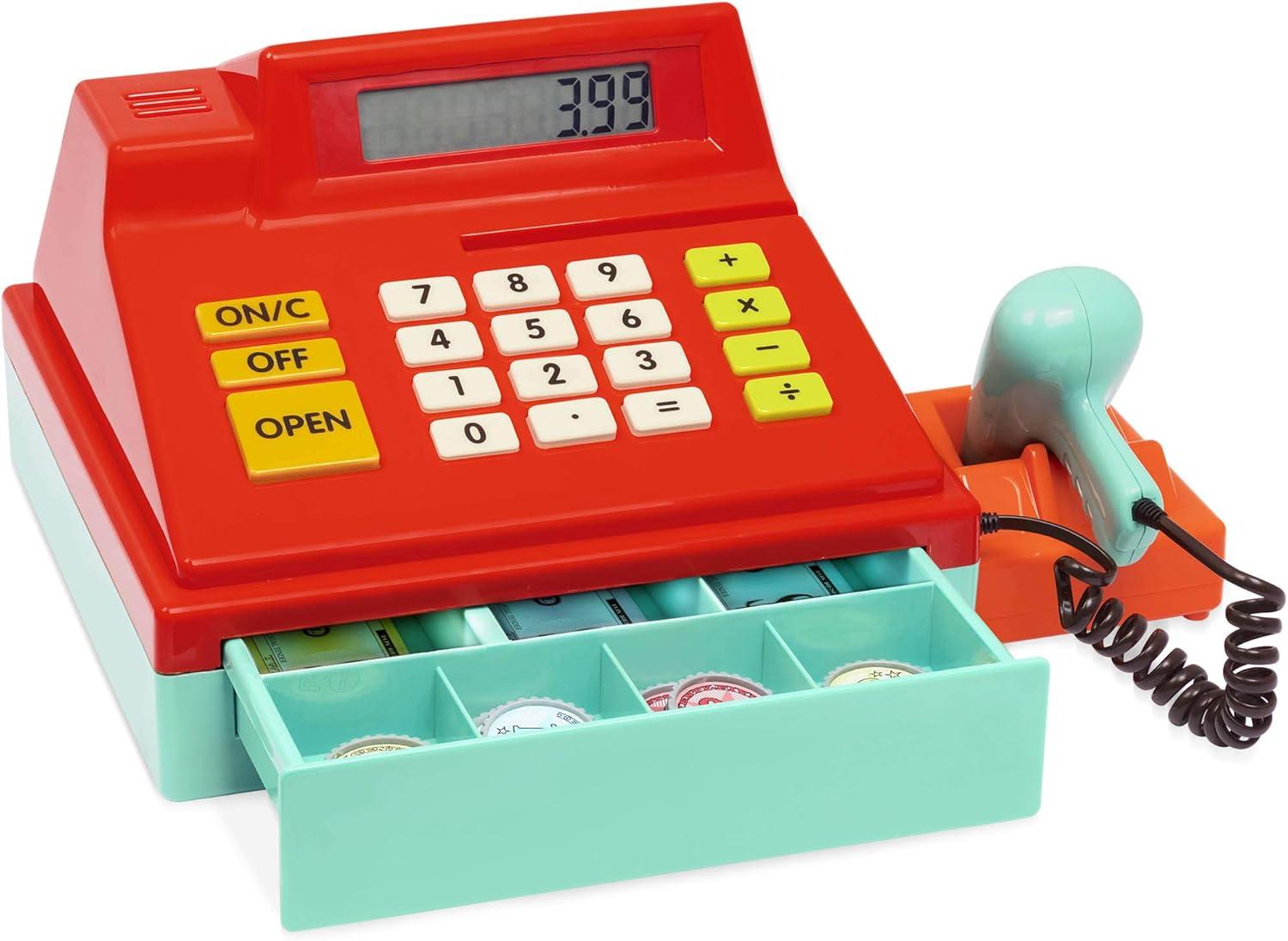 imageBattat Caisse enregistreuse Calculatrice Bleue Caisse enregistreuse pour Enfants 3 Ans et 49 pices