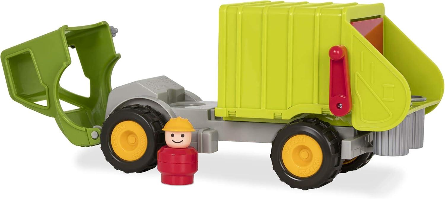 imageBattat CamionBenne Camion Benne Jouet avec conducteur Camions Classiques pour ToutPetits Jouet de Construction pour Enfants Roues en Caoutchouc Souple 18 Mois et Camion poubelle