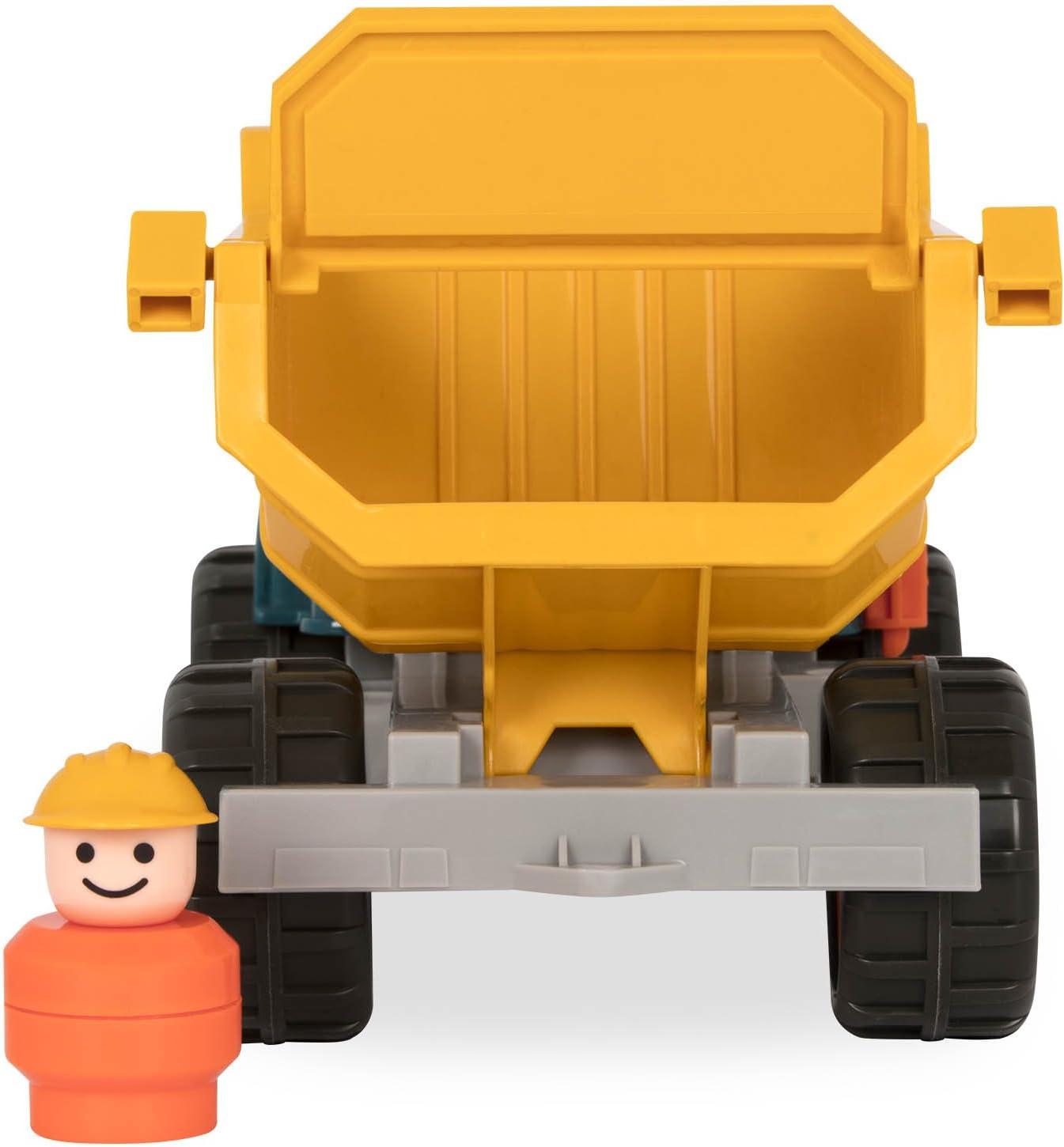 imageBattat CamionBenne Camion Benne Jouet avec conducteur Camions Classiques pour ToutPetits Jouet de Construction pour Enfants Roues en Caoutchouc Souple 18 Mois et Camion benne