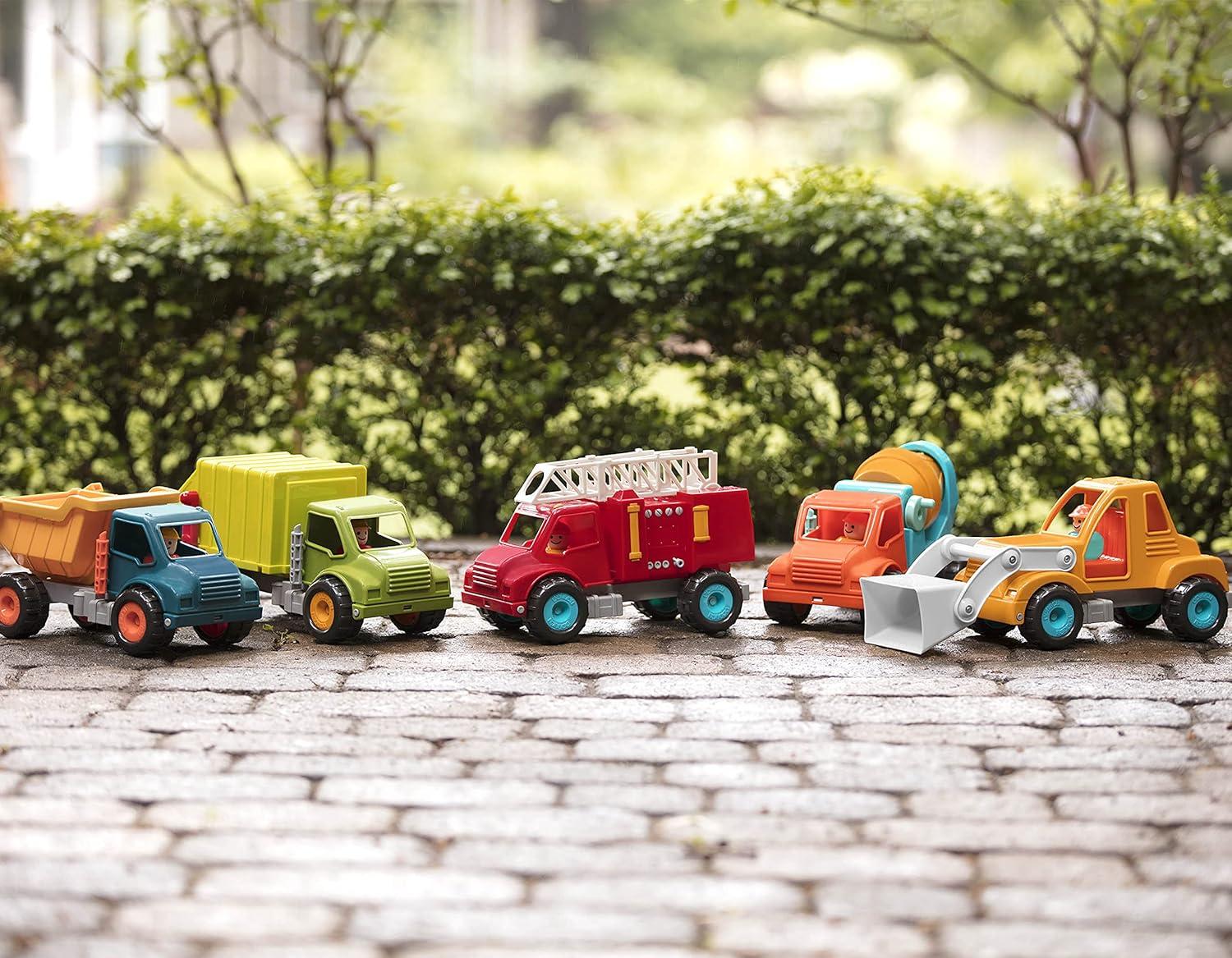 imageBattat CamionBenne Camion Benne Jouet avec conducteur Camions Classiques pour ToutPetits Jouet de Construction pour Enfants Roues en Caoutchouc Souple 18 Mois et Camion benne