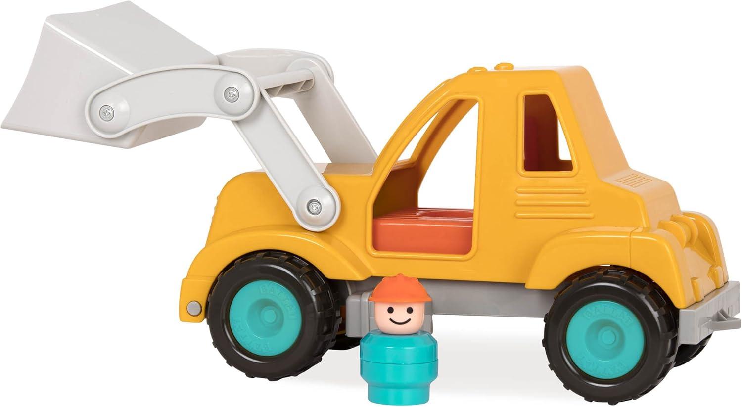 imageBattat CamionBenne Camion Benne Jouet avec conducteur Camions Classiques pour ToutPetits Jouet de Construction pour Enfants Roues en Caoutchouc Souple 18 Mois et Camion chargeur avant