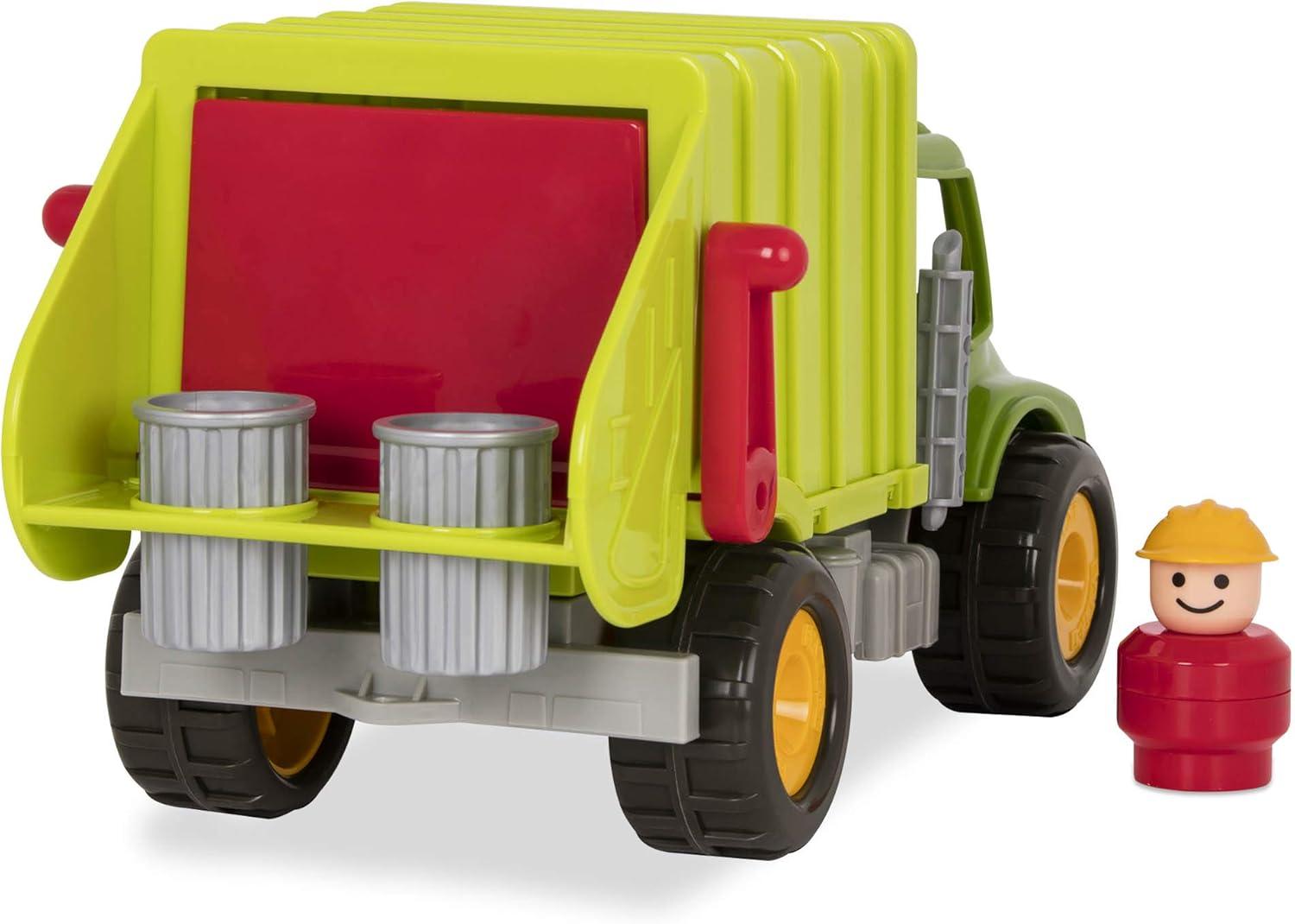 imageBattat CamionBenne Camion Benne Jouet avec conducteur Camions Classiques pour ToutPetits Jouet de Construction pour Enfants Roues en Caoutchouc Souple 18 Mois et Camion poubelle