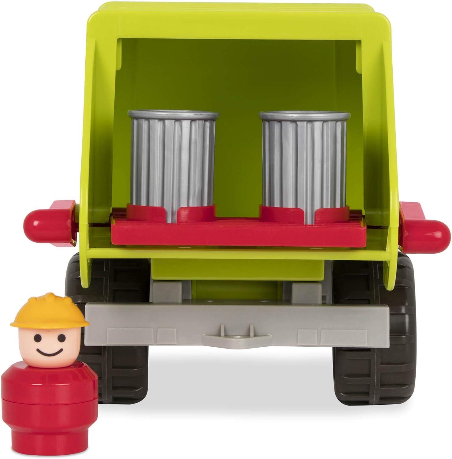 imageBattat CamionBenne Camion Benne Jouet avec conducteur Camions Classiques pour ToutPetits Jouet de Construction pour Enfants Roues en Caoutchouc Souple 18 Mois et Camion poubelle