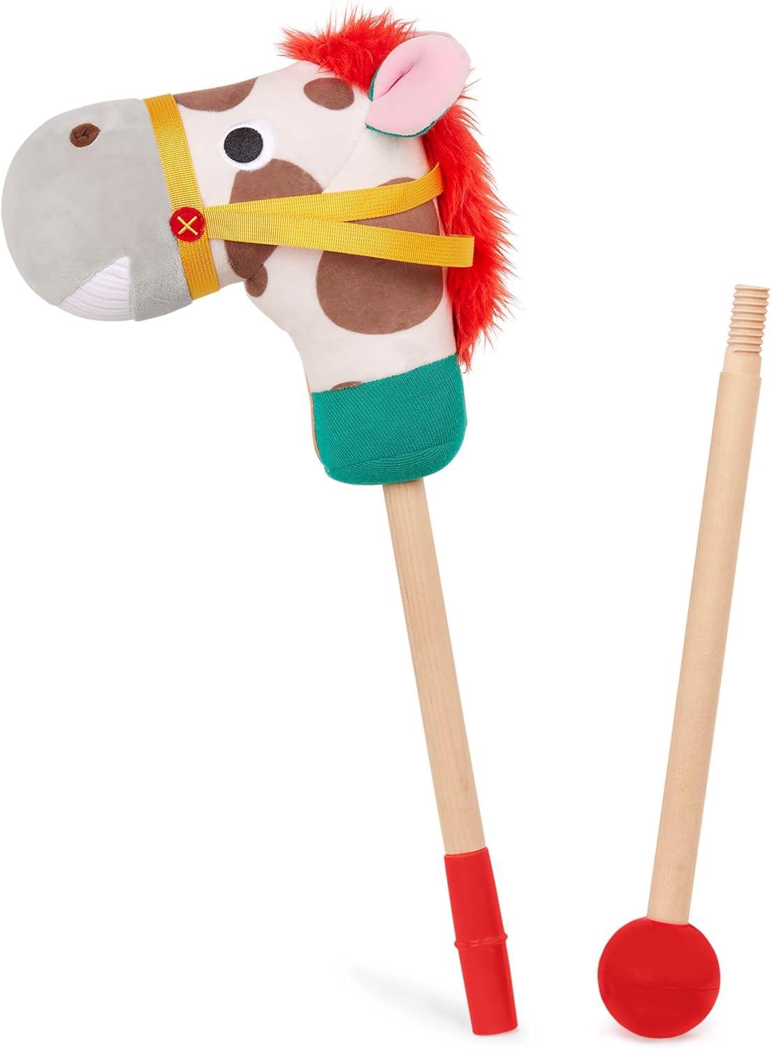 imageBattat Canard Quack ampamp Go Jouet de pousse dandiner Canard en Bois Marches et Volets Sons ridicules et tte de Bobble 12 Mois et Cheval de loisir