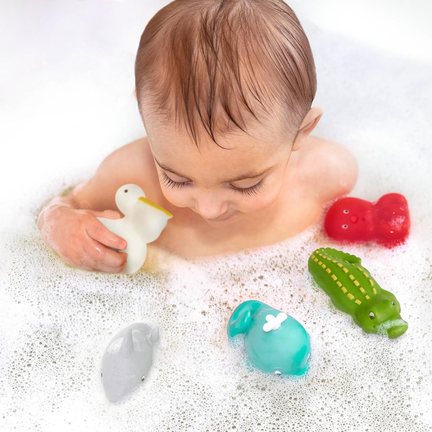 imageBattat Copains de Bain 9 pices Jouets de Bain Assortis 9 pices Squirters danimaux Jouet Eau 10 Mois et