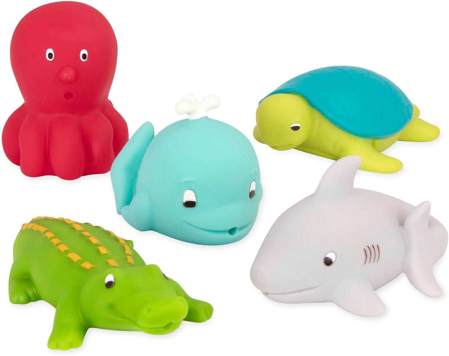 imageBattat Copains de Bain 9 pices Jouets de Bain Assortis 9 pices Squirters danimaux Jouet Eau 10 Mois et