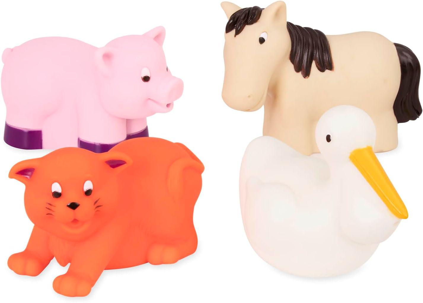 imageBattat Copains de Bain 9 pices Jouets de Bain Assortis 9 pices Squirters danimaux Jouet Eau 10 Mois et