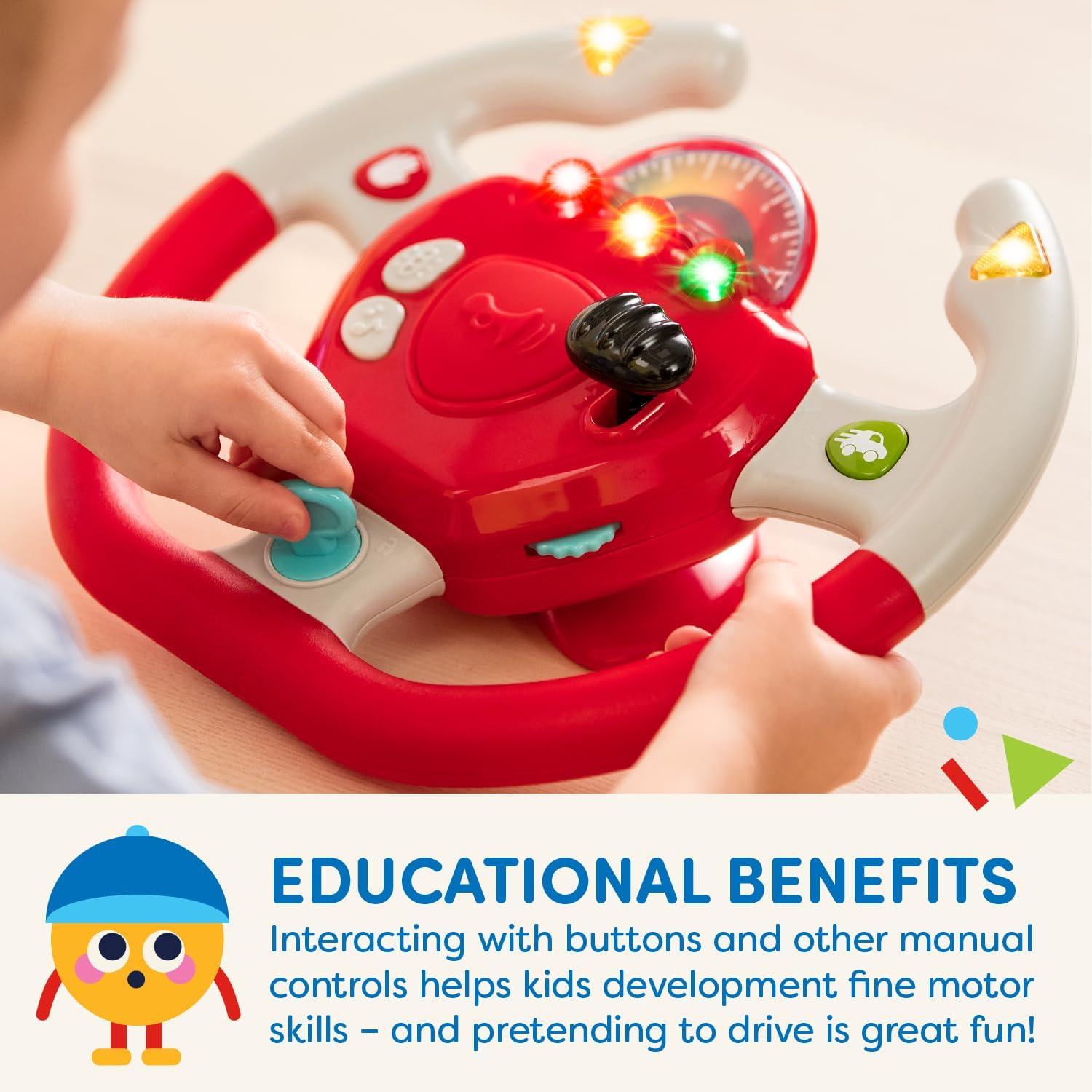 imageBattat Engrenage de direction Volant interactif Jouet portable pour voiture Jeux et chansons pour enfants Voyage des toutpetits 2 ans et Simple