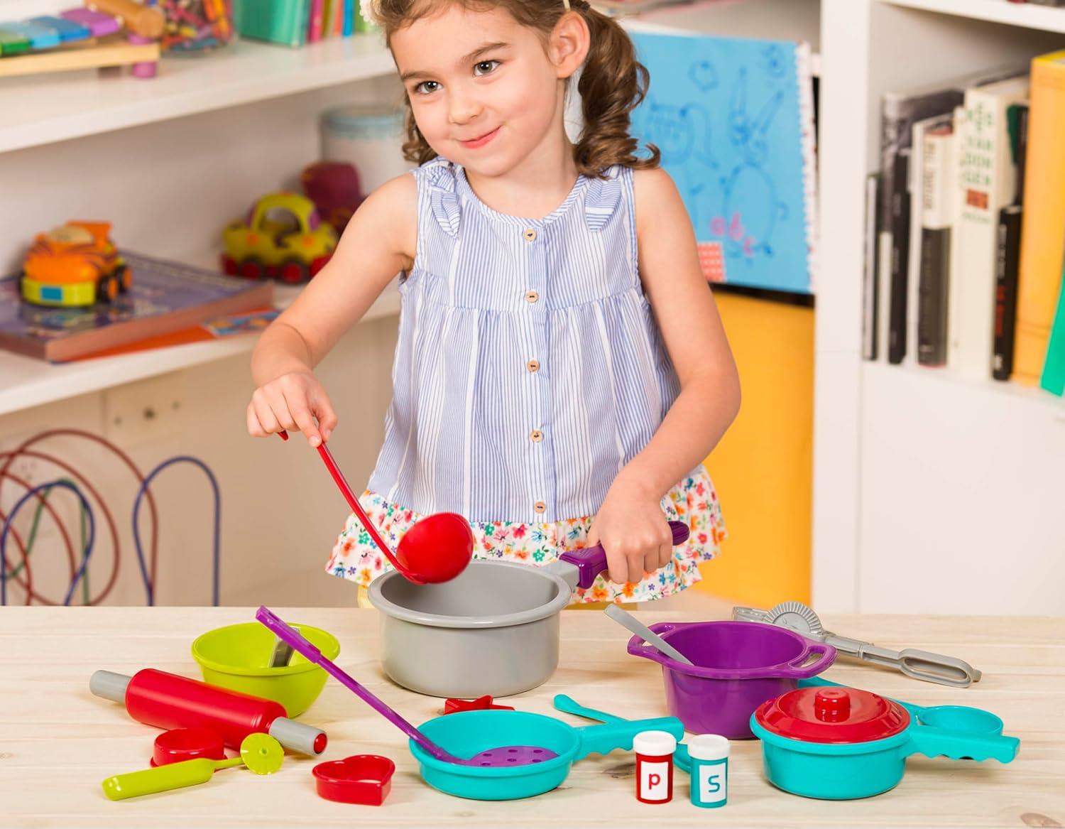 imageBattat Ensemble de Cuisson Ensemble de Cuisine Imaginaire Jouet de Cuisine Plats et ustensiles de Jeu 3 Ans et Cuisson