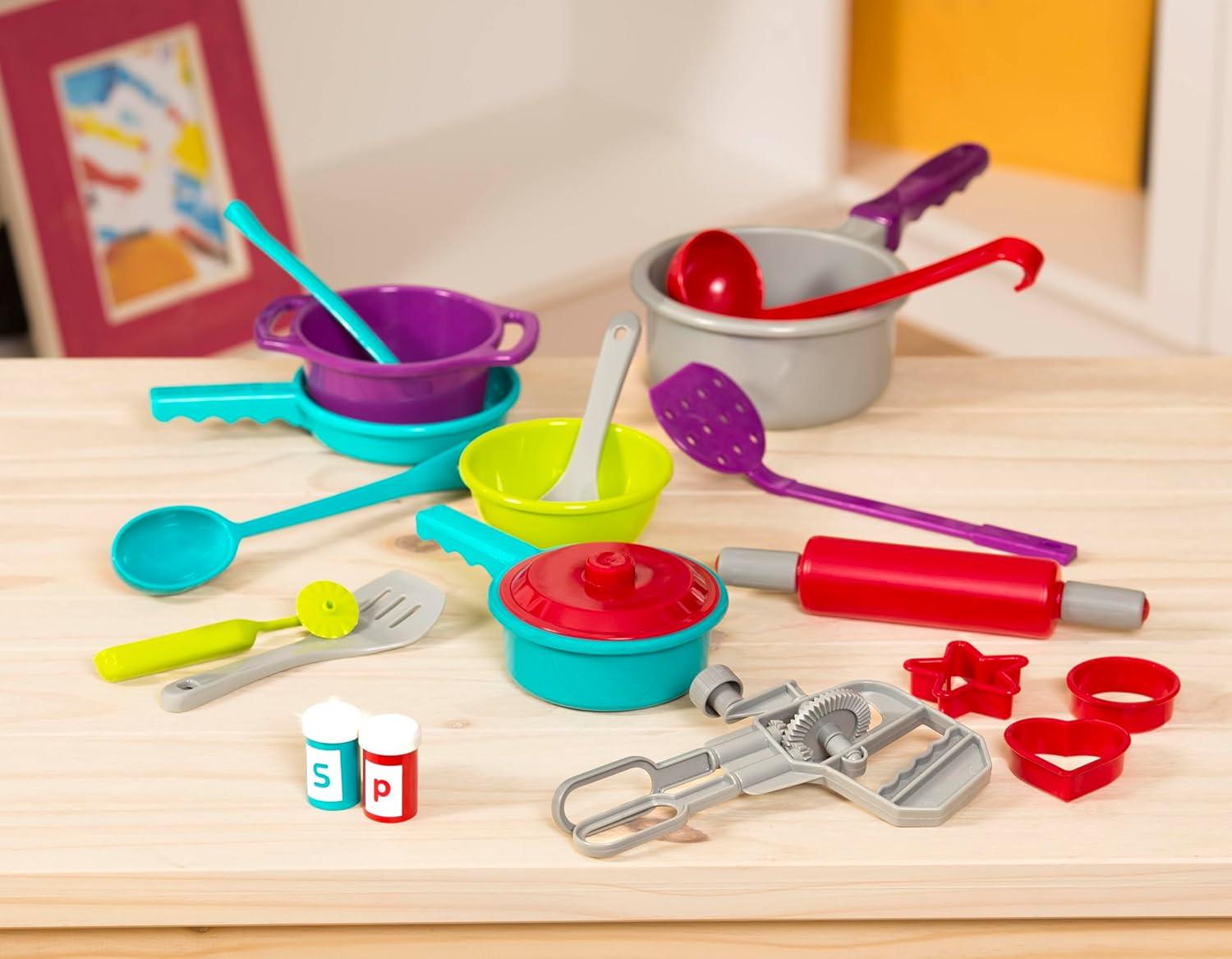 imageBattat Ensemble de Cuisson Ensemble de Cuisine Imaginaire Jouet de Cuisine Plats et ustensiles de Jeu 3 Ans et Cuisson