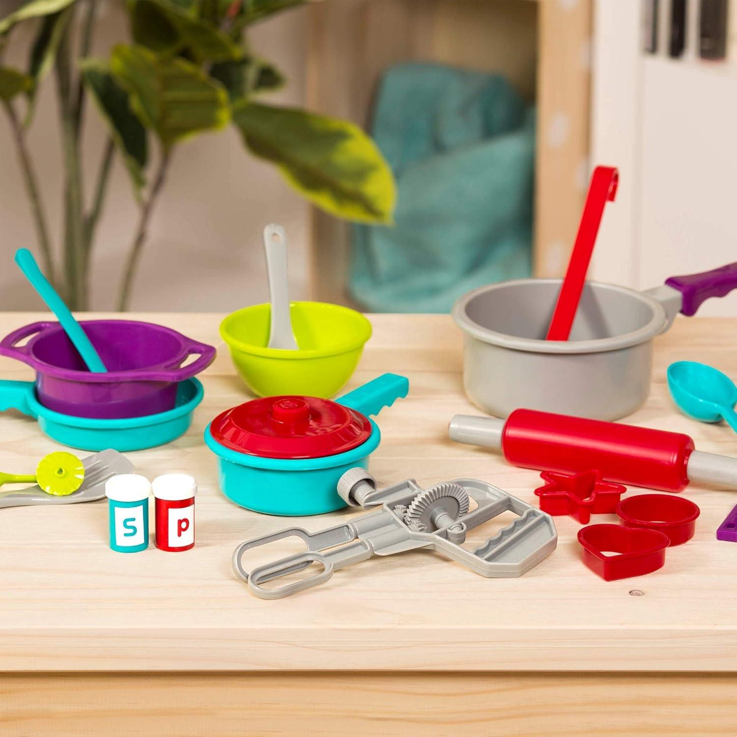 imageBattat Ensemble de Cuisson Ensemble de Cuisine Imaginaire Jouet de Cuisine Plats et ustensiles de Jeu 3 Ans et Cuisson
