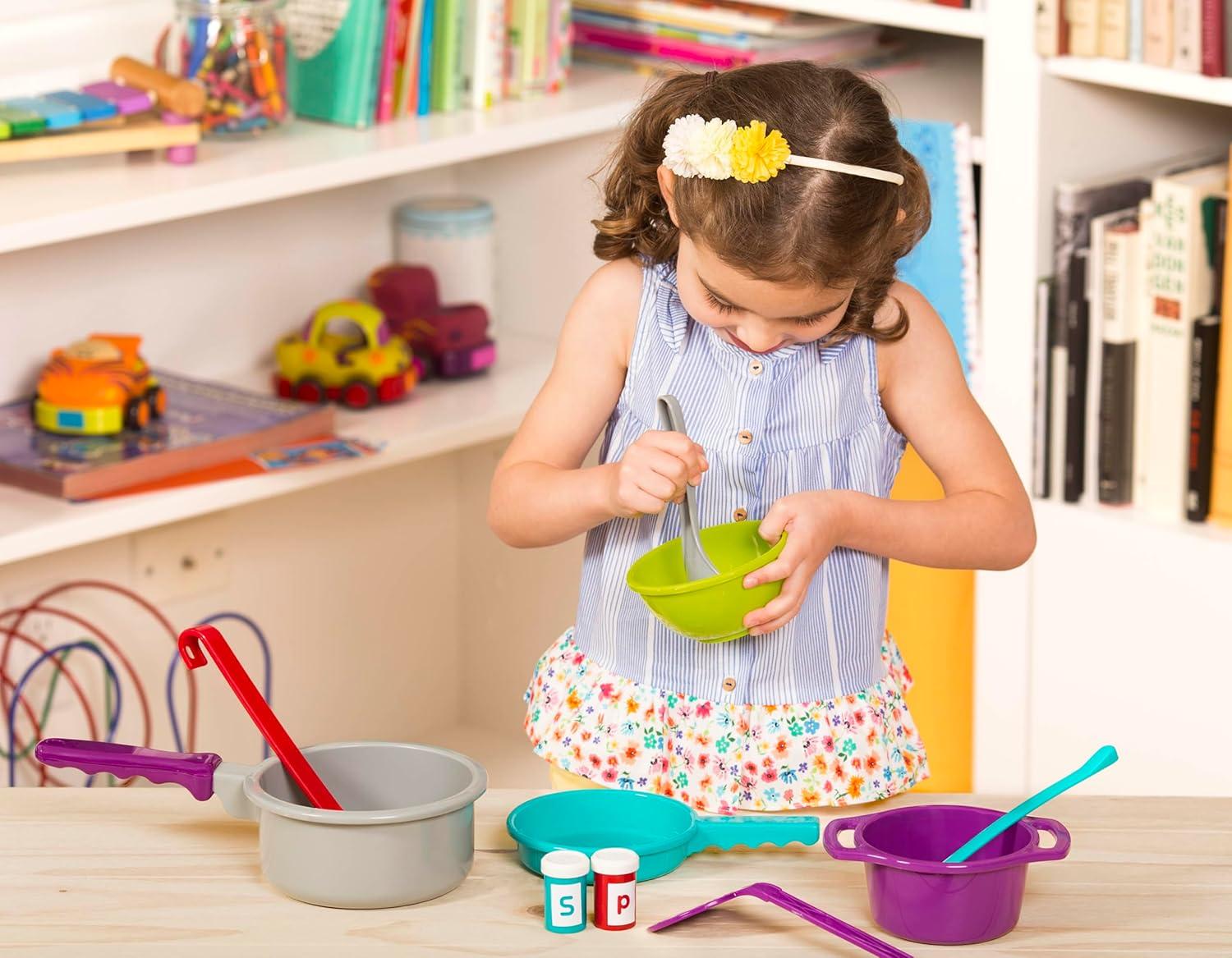 imageBattat Ensemble de Cuisson Ensemble de Cuisine Imaginaire Jouet de Cuisine Plats et ustensiles de Jeu 3 Ans et Cuisson