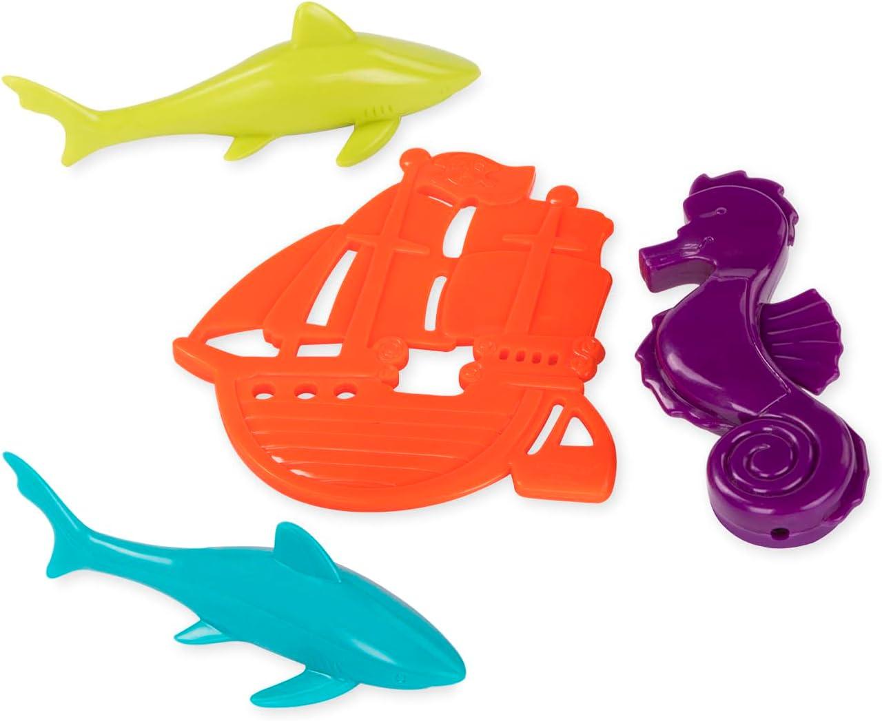 imageBattat Ensemble de plonge Pirate Jeu de plonge pour Enfants Jouet pour leau et la Piscine Coffre au trsor des Pirates Jouet de Plage dt 6 Ans et Jouets Trsor Pirate 28 pices