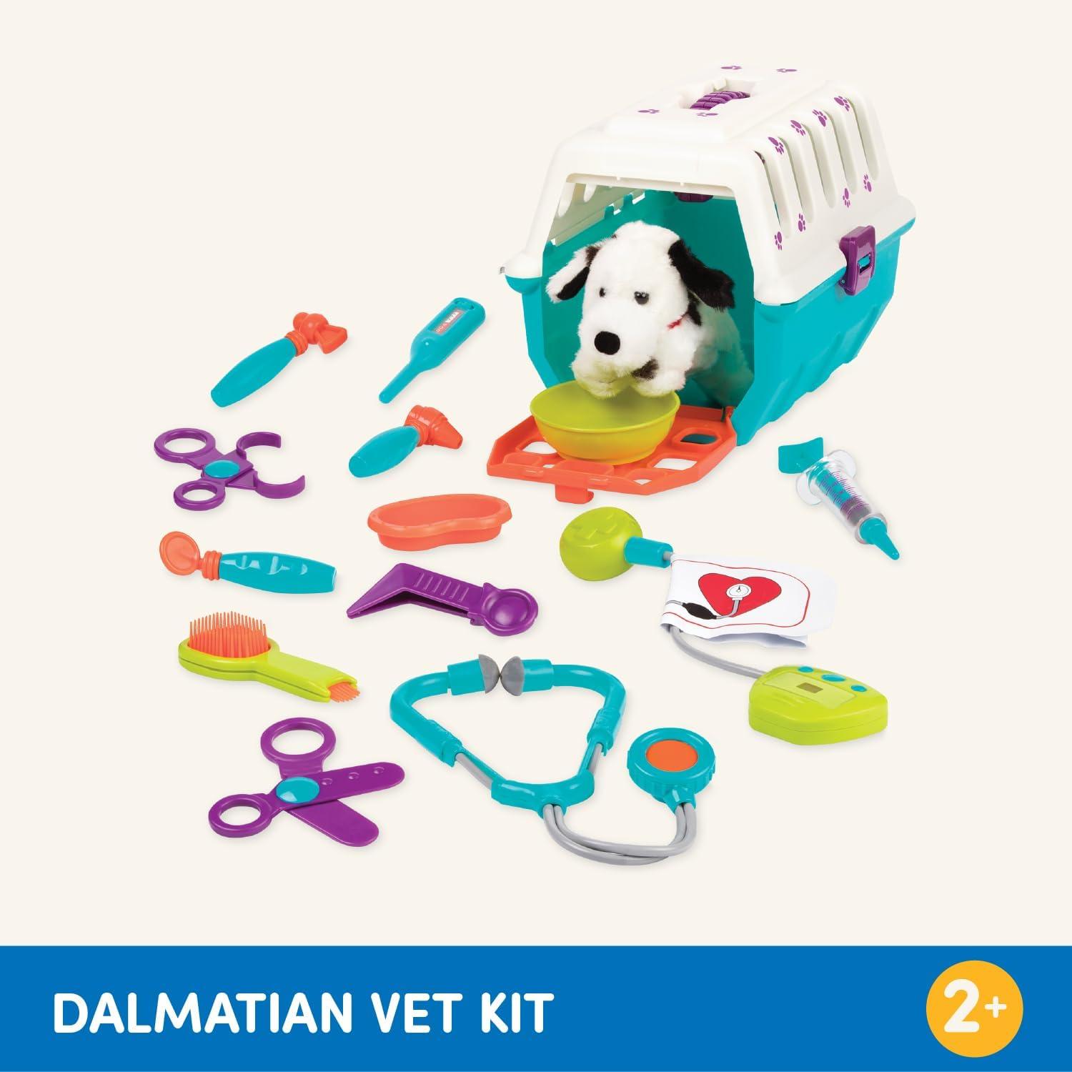 imageBattat Kit vtrinaire pour dalmatiens Jouet Vet pour jouer faire semblant Jeu de soins pour chiens Chiot en peluche et portebb Ensemble vtrinaire pour enfants 2 ans et