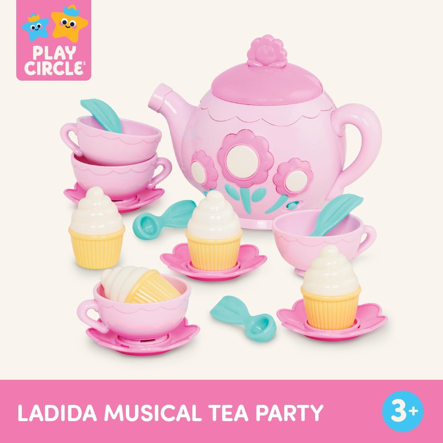 imageBattat La Dida Musical Tea Party Service th Musical Thire Tasses Petits gteaux Jeu de la fte du th Jouet dveil pour Enfants 3 Ans et Thire chantante