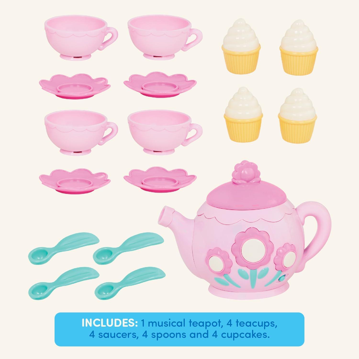 imageBattat La Dida Musical Tea Party Service th Musical Thire Tasses Petits gteaux Jeu de la fte du th Jouet dveil pour Enfants 3 Ans et Thire chantante