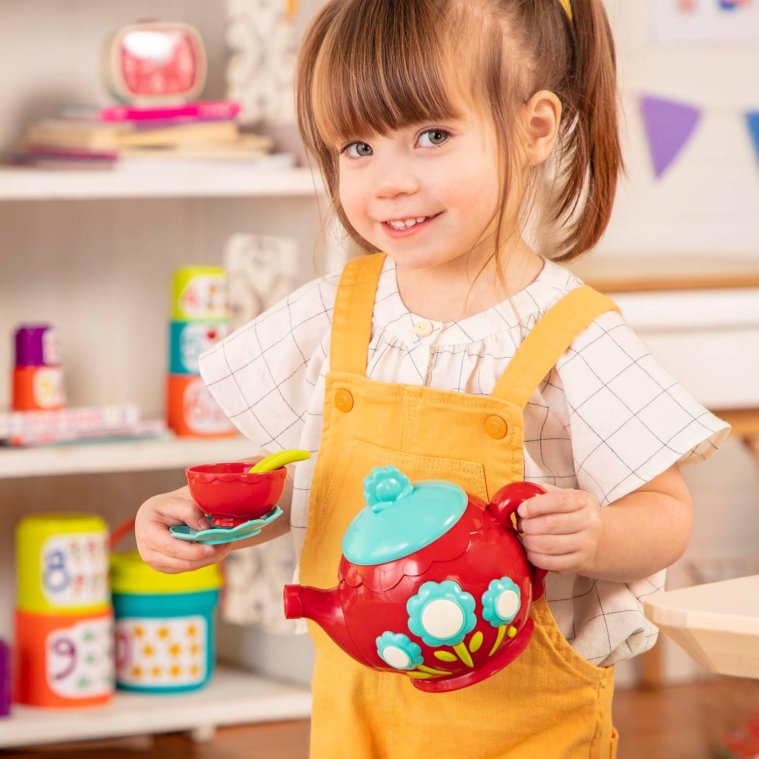 imageBattat Service th Musical Thire chantante Jouets musicaux pour Enfants Tasses th et soucoupes 3 Ans Rouge