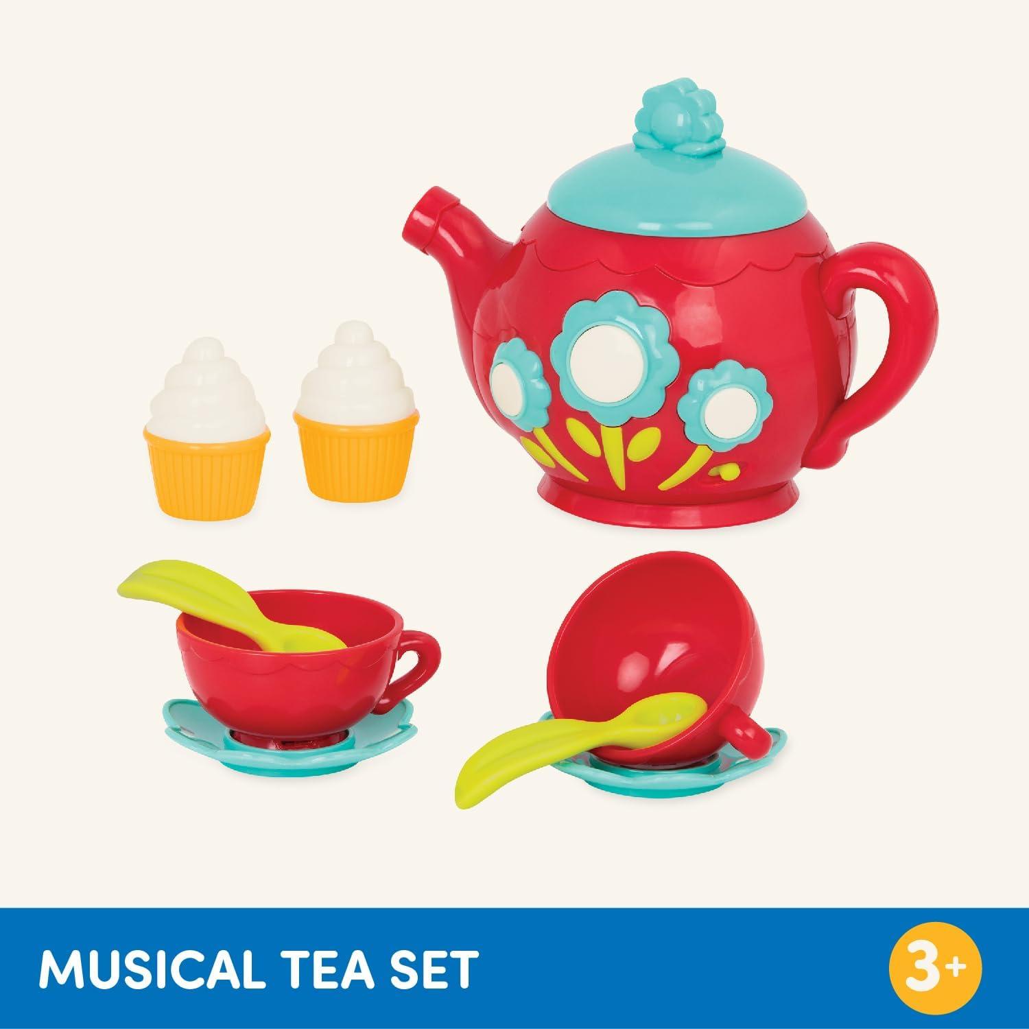imageBattat Service th Musical Thire chantante Jouets musicaux pour Enfants Tasses th et soucoupes 3 Ans Rouge