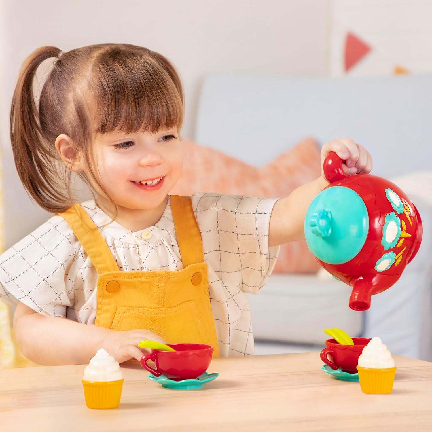 imageBattat Service th Musical Thire chantante Jouets musicaux pour Enfants Tasses th et soucoupes 3 Ans Rouge