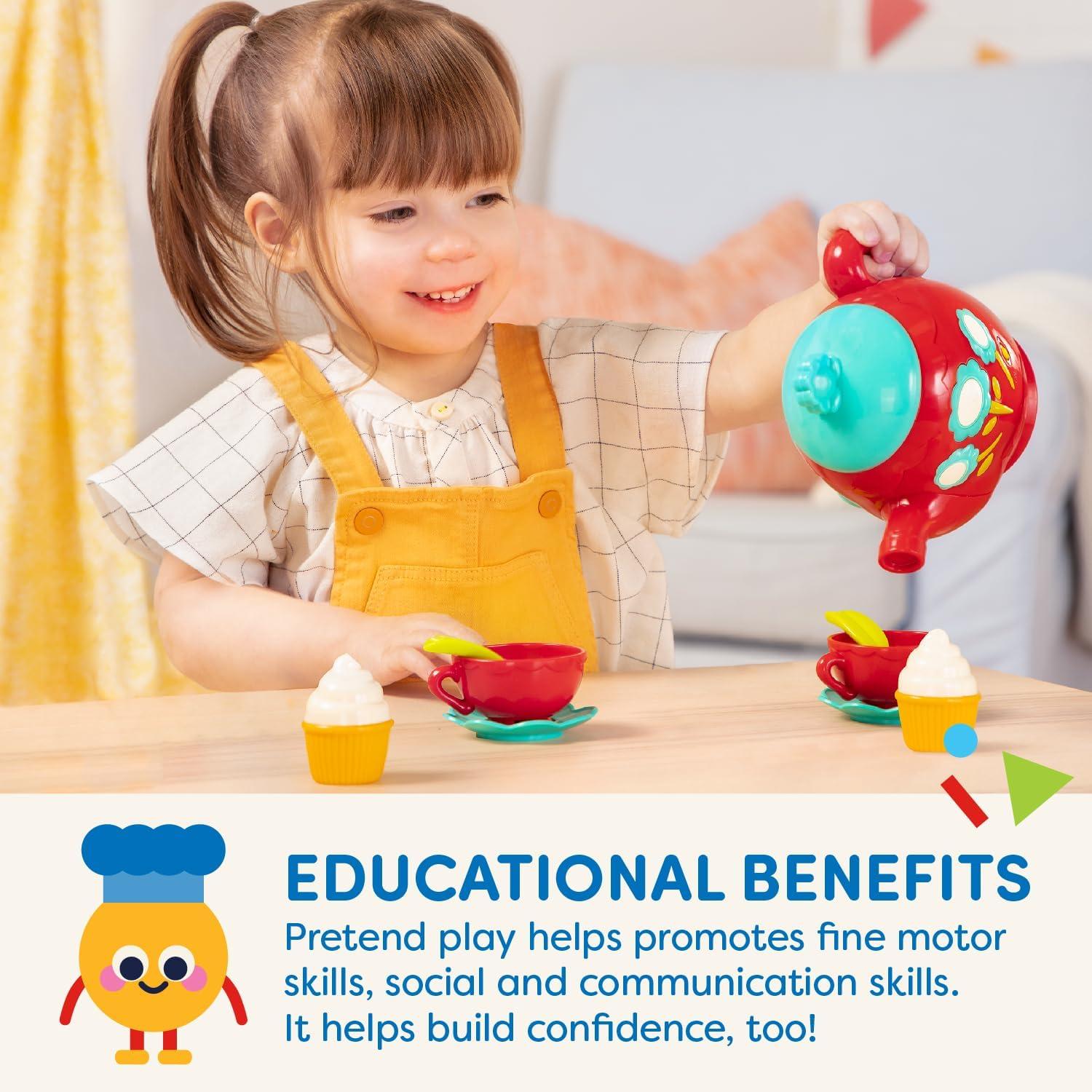 imageBattat Service th Musical Thire chantante Jouets musicaux pour Enfants Tasses th et soucoupes 3 Ans Rouge