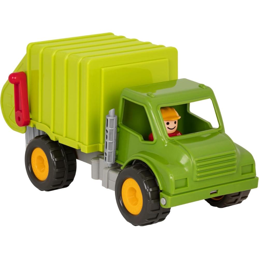 imageBattat CamionBenne Camion Benne Jouet avec conducteur Camions Classiques pour ToutPetits Jouet de Construction pour Enfants Roues en Caoutchouc Souple 18 Mois et Camion poubelle