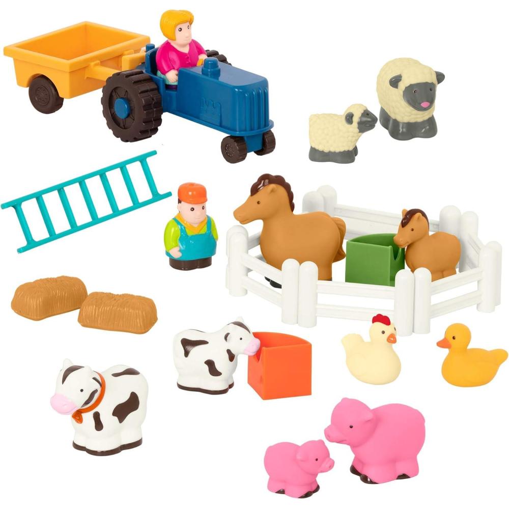 imageBattat Jeu du petit fermier Jeu danimaux de la ferme Animaux cltures agriculteurs tracteurs remorques etc 18 mois et Animaux de la ferme Classique