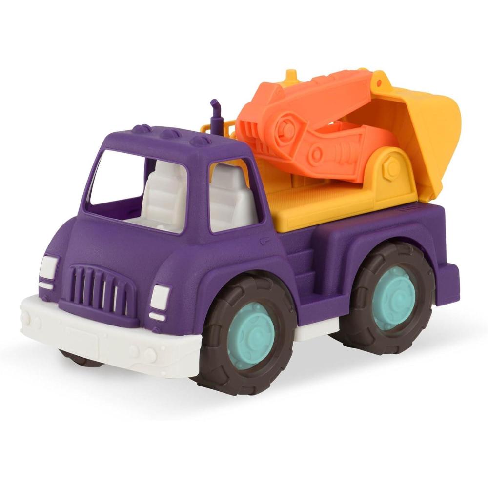 imageWonder Wheels by Battat VE1039C1Z Ensemble de 3 Camions Jouets Benne Remorque Btonnire Multicolore Ds 12 moisCamion excavateur