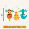 Battat – Barre de bain Rain & Shine – Barre de jouets pour le bain de bébé – 6 pièces amovibles et 2 ventouses – Jouet à empiler et à trier – 12 mois et +(Barre de bain)