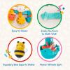 Battat – Barre de bain Rain & Shine – Barre de jouets pour le bain de bébé – 6 pièces amovibles et 2 ventouses – Jouet à empiler et à trier – 12 mois et +(Barre de bain)